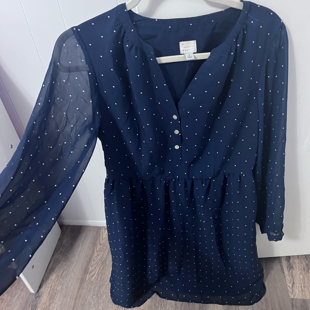 Navy Blue Polka Dot Women's dress